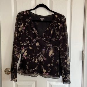 Silk v-neck Ann Taylor floral top